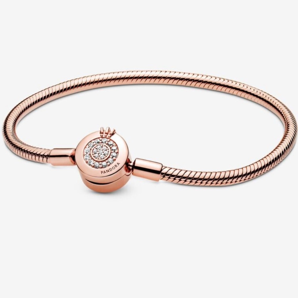 Pandora Moments Sparkling Crown O Snake Chain Bracelet